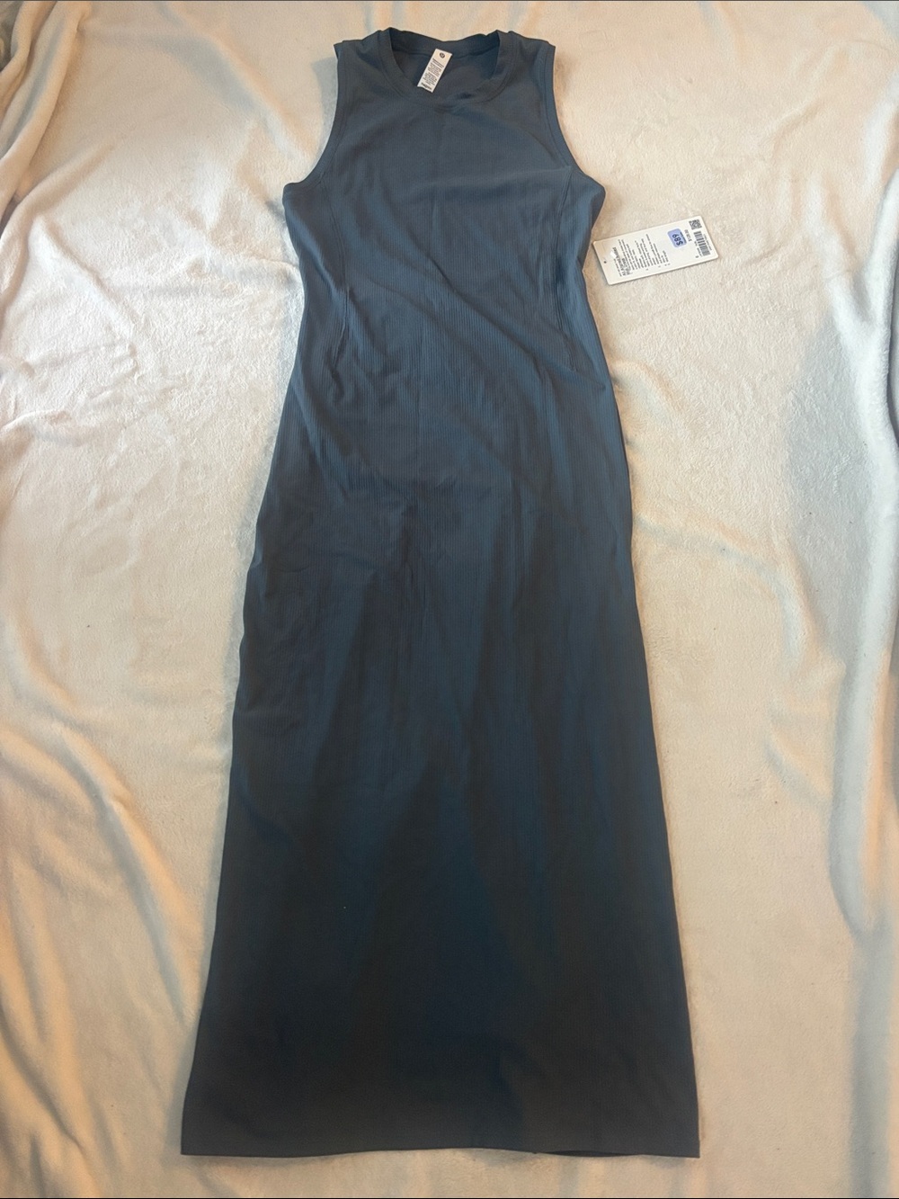 lululemon athletica All Aligned Ribbed Maxi Dress - Size 6, Oil Blue
